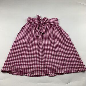 Zara Pink Gingham Checkered A-Line Skirt M